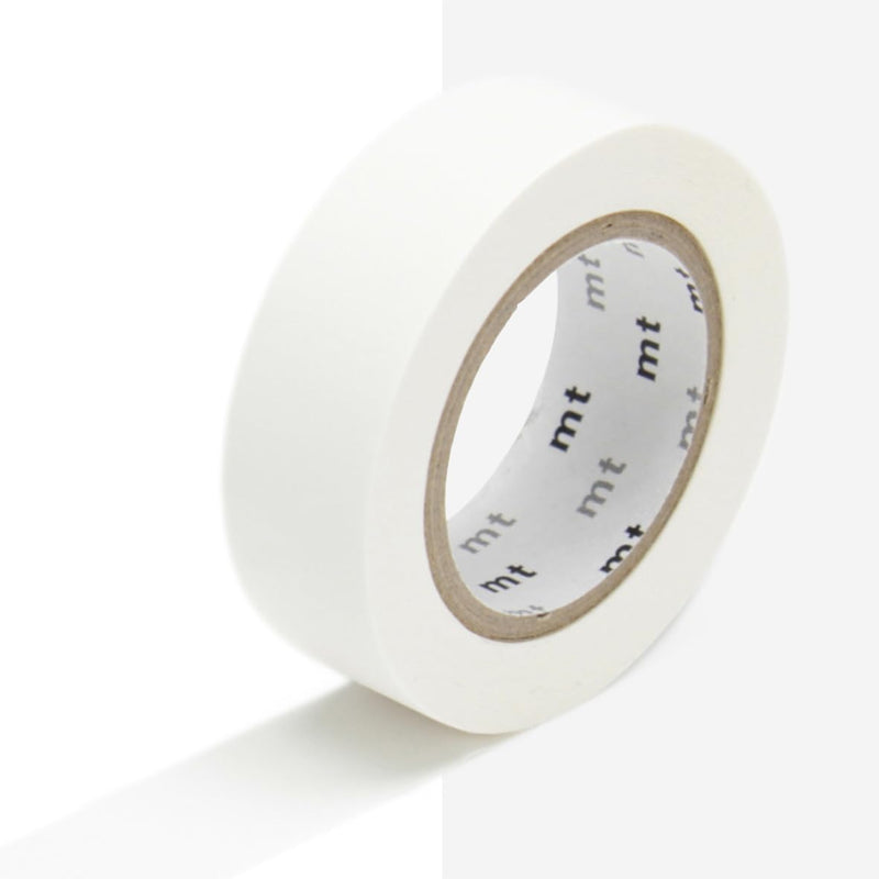 MT TAPES - Washi Tape 15mmx7m Matte and Metallic Finishes Decorative Tape Arts & Crafts Matte White