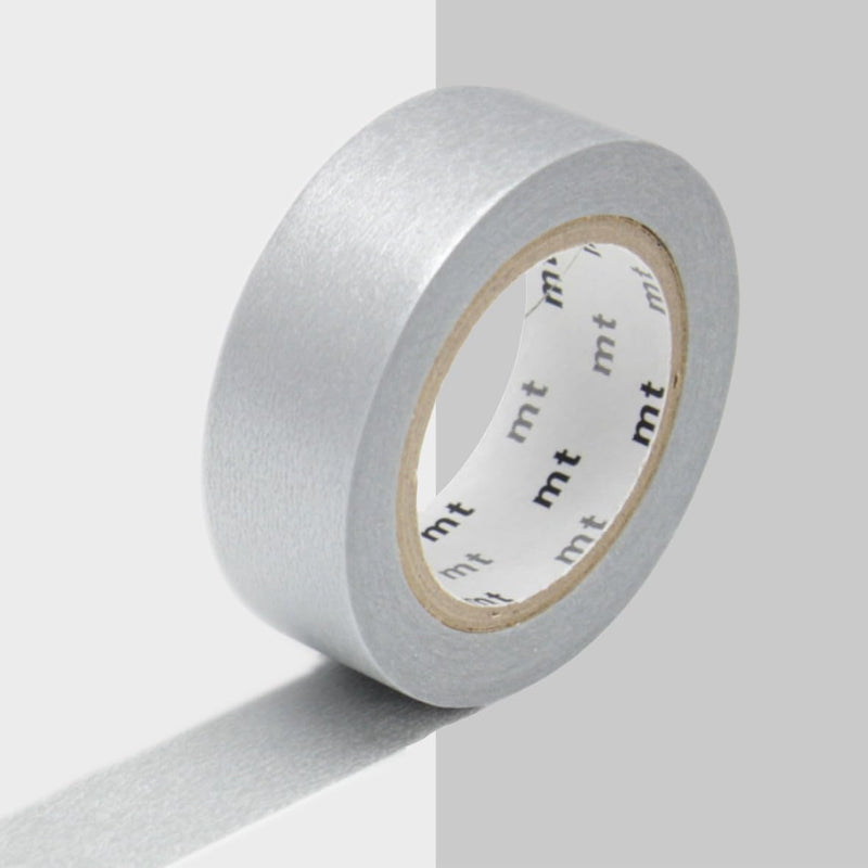 MT TAPES - Washi Tape 15mmx7m Matte and Metallic Finishes Decorative Tape Arts & Crafts Silver