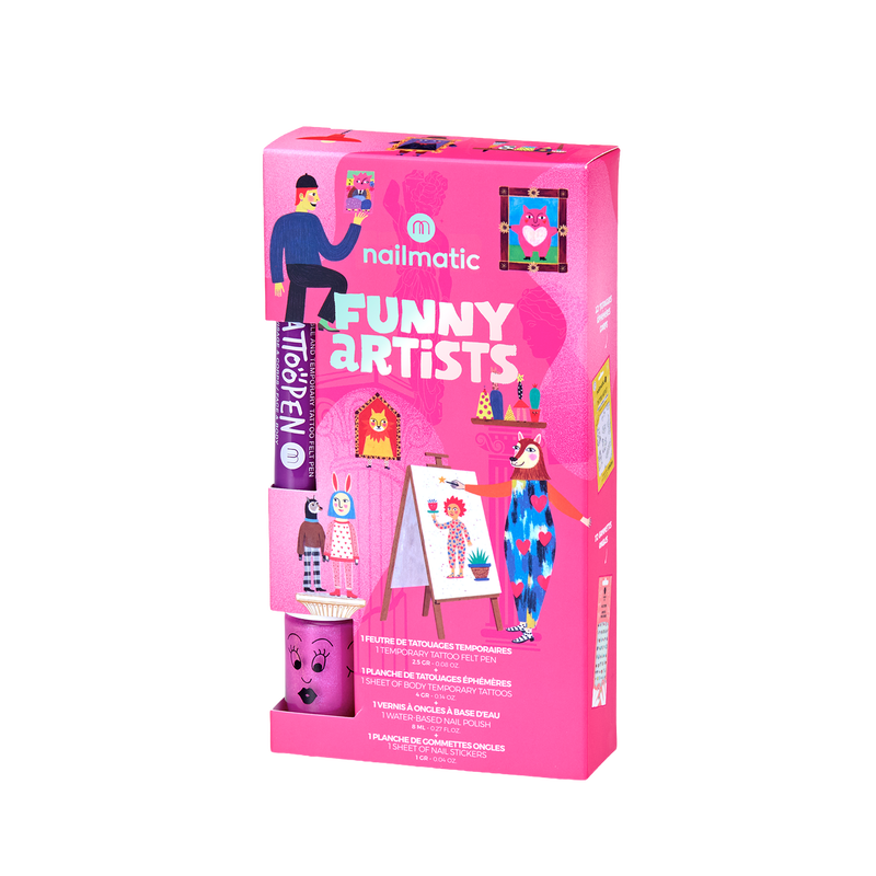 Nailmatic - Kids - Funny Artist Nail Polish and Tattoo Gift Set - product view