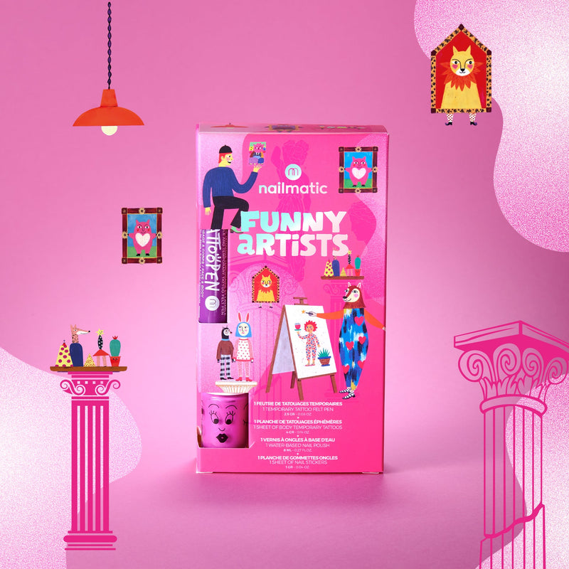 Nailmatic - Kids - Funny Artist Nail Polish and Tattoo Gift Set - product view