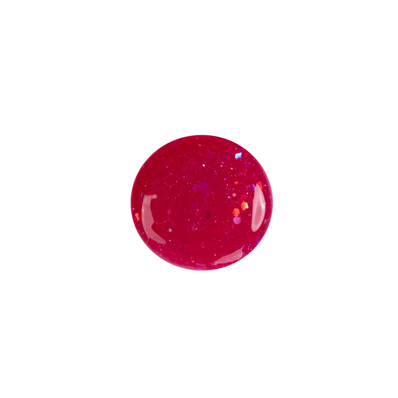 Nailmatic - Kids - Sheepy Water-Based Nail Polish - Clear Raspberry Glitter - colour detail