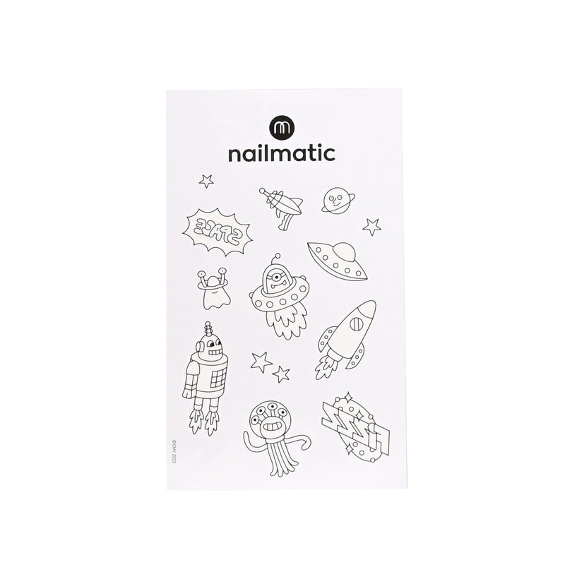Nailmatic - Kids - Tattoo Artist Colouring Temporary Tattoos - Galaxy (12 Pieces) - product view