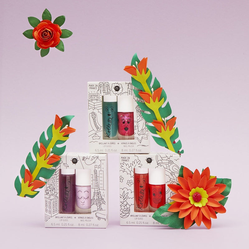 Nailmatic - Kids - Tropical Nail Polish and Rollette Lip Gloss Set - product view