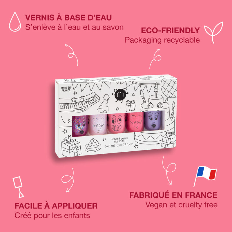 Nailmatic - Kids - Party Water-Based Nail Polish (5-Pack) - product view