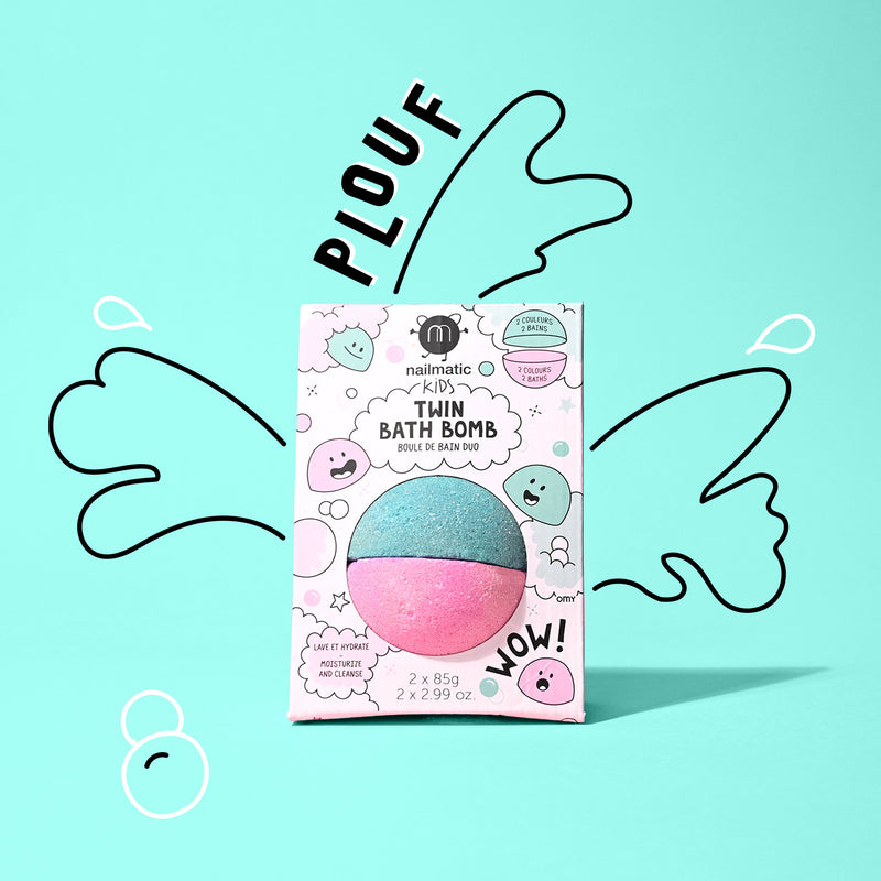 Nailmatic - Kids - Twin Split Bath Bomb - Pink / Lagoon Green - product view