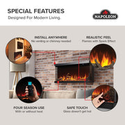 Napoleon - ASTOUND 62 FLEXMOUNT ELECTRIC FIREPLACE NEFL62AB Home & Kitchen