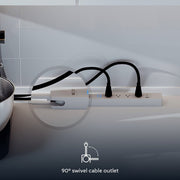 Nexxt - Smart Home Surge Protector 800 Joules with 4 AC Outlets 2x USB - C 1x USB - A Ports Google/Alexa/Siri Voice Controls - White Electronics
