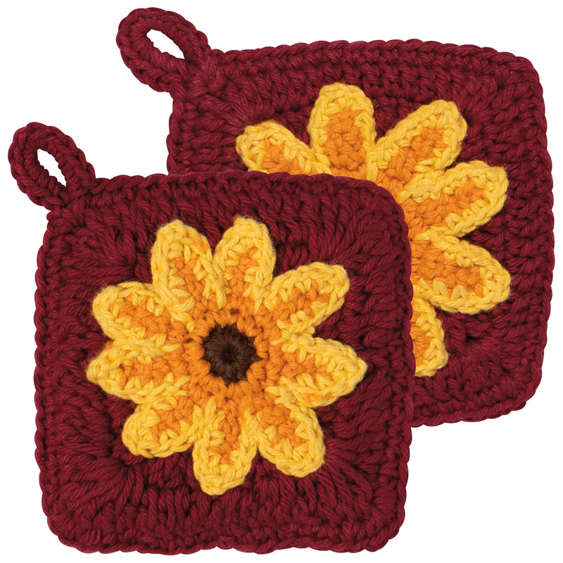 Now Designs - Crochet Sponges Set of 2 Home & Kitchen Sunflower Splendor