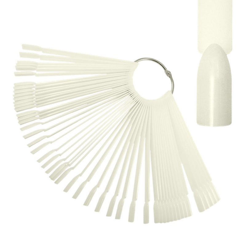 Natural nail colour display ring with 50 tips