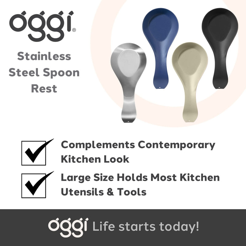 OGGI - Curved Spoon Rest Home & Kitchen Stainless Steel