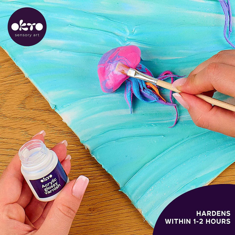 OKTO - ACRYLIC GLOSSY VARNISH + BRUSH Games & Toys