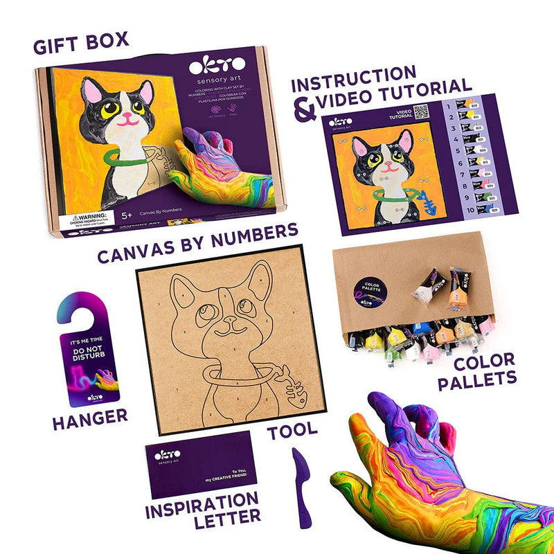 OKTO - COLORING WITH CLAY BY NUMBERS - CAT Games & Toys