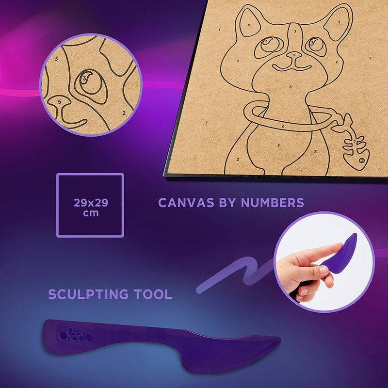 OKTO - COLORING WITH CLAY BY NUMBERS - CAT Games & Toys