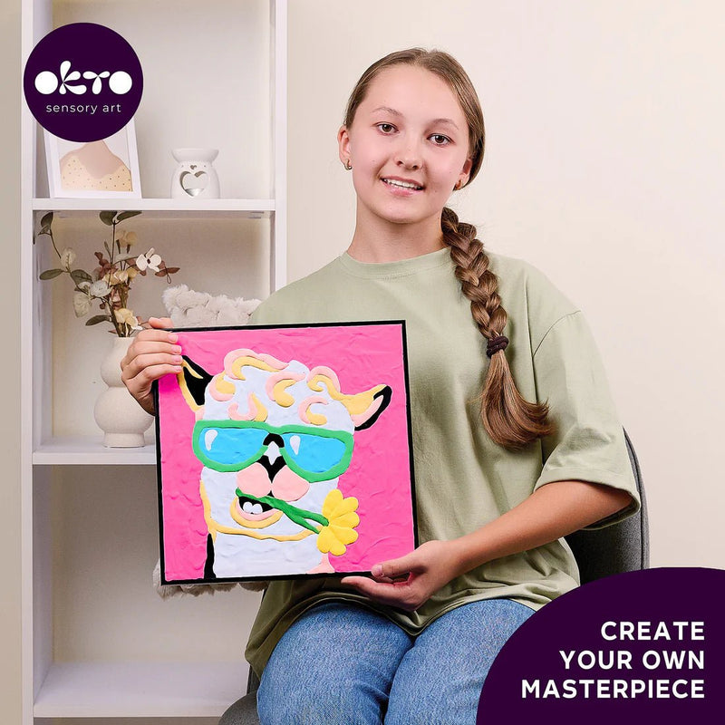 OKTO - COLORING WITH CLAY BY NUMBERS - LLAMA Games & Toys