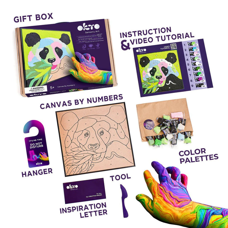 OKTO - COLORING WITH CLAY BY NUMBERS - PANDA Games & Toys