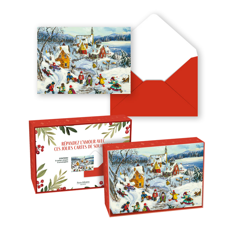 Pierre Belvedere - CARTE NOEL ENS./ 8 – LE VILLAGE EN PATINS (PAULINE PAQUIN) Toys & Games