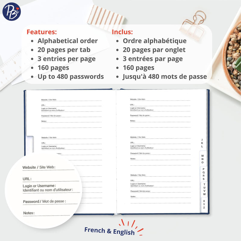 Pierre Belvedere - Password Notebook - Classic Office Supplies