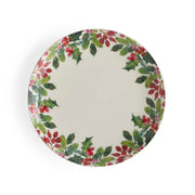 Portmeirion Botanic Garden Christmas Holly Berry-Border Dinner Plate viewed from above