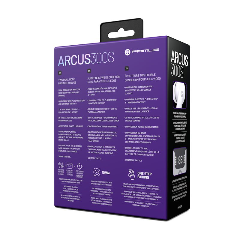Primus - Gaming Earbuds Bluetooth or 2.4Ghz - Black Electronics