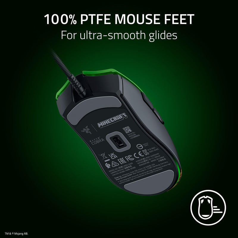 Razer - Cobra Gaming Mouse 6 - Button RGB - Minecraft Edition Electronics