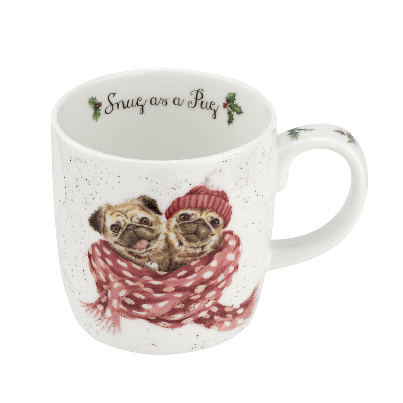 Royal Worcester - Wrendale DESIGNS 11 oz Ceramic Mug Home & Kitchen Snug as A Pug