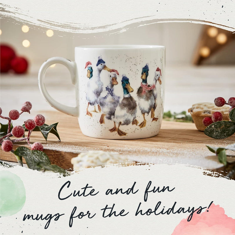 Royal Worcester - Wrendale DESIGNS 14 oz Ceramic Mug Home & Kitchen Duck the Halls