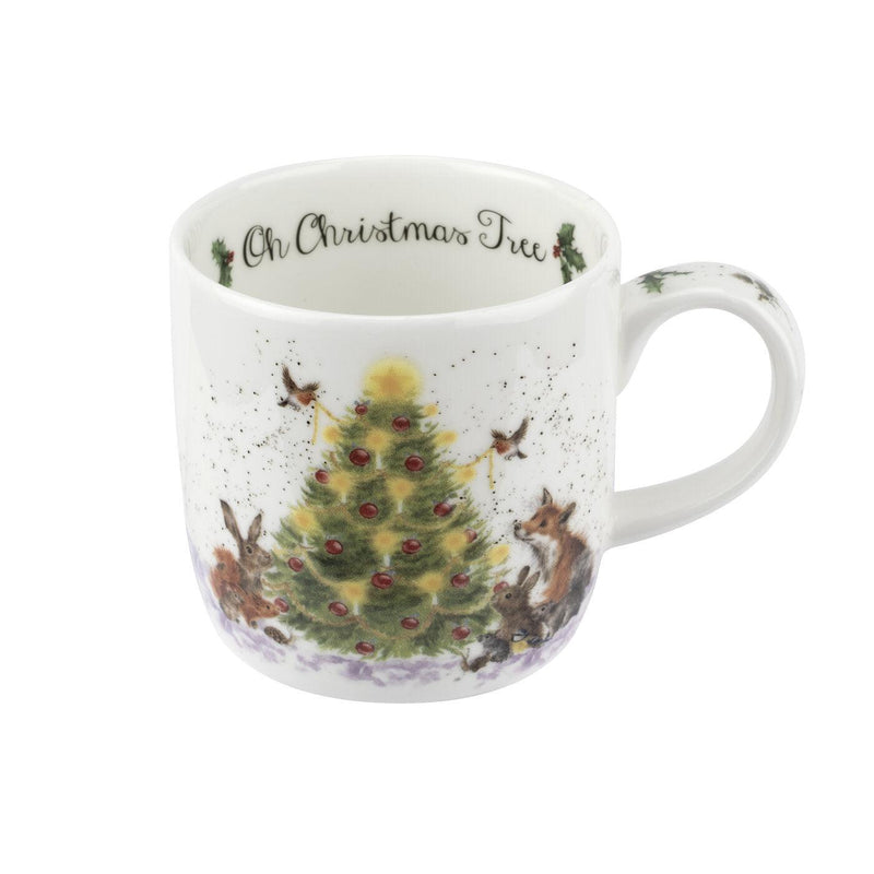 Royal Worcester - Wrendale DESIGNS Mug and Coaster Gift Set | 11 oz Home & Kitchen Christmas Tree