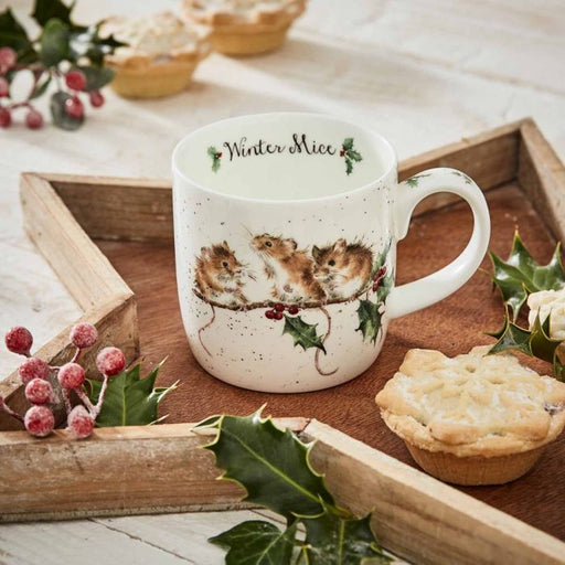 Royal Worcester - Wrendale Designs - Mug - Winter Mice | 11 oz Home & Kitchen