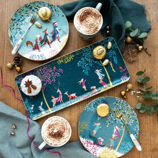 Sara Miller - Woodland Tales - Deer & Robin Sandwich Tray | 14 in / 36 cm Home & Kitchen
