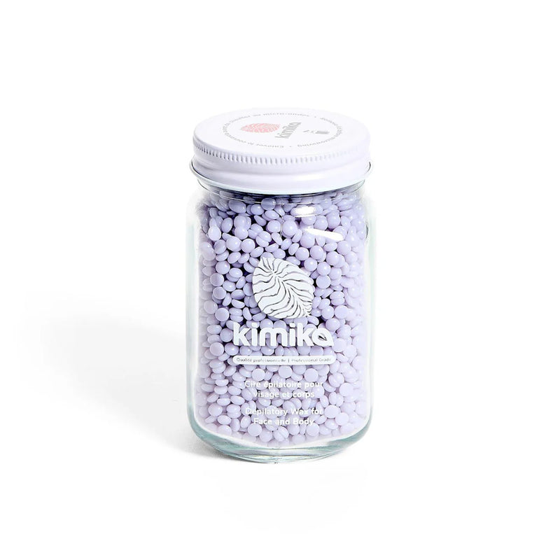 KIMIKA - PRO Depilatory Hot Wax Beads: PLASTIC Jar Lavender Bliss 300g (8/case)