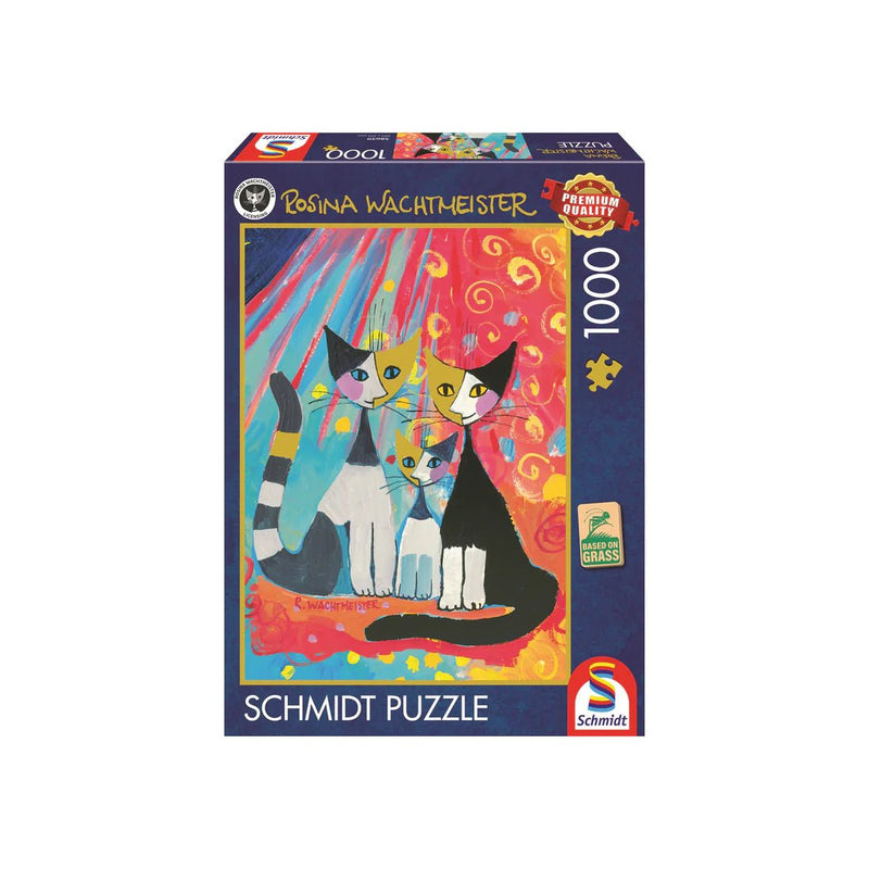 Schmidt Spiele - PZ1000: ROSINA WACHTMEISTER, HAPPY CAT FAMILY Toys & Games