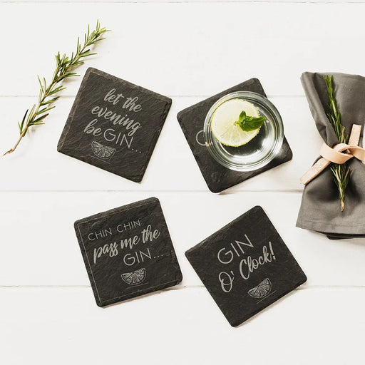 Selbrae House - Engraved Gin Slate Coasters s/4 Home & Kitchen