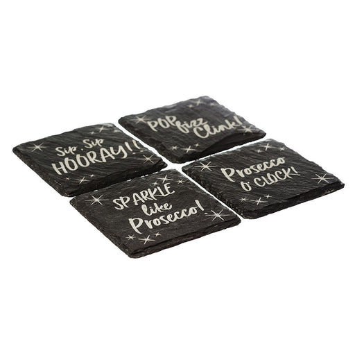Selbrae House - Engraved Prosecco Slate Coasters s/4 Home & Kitchen