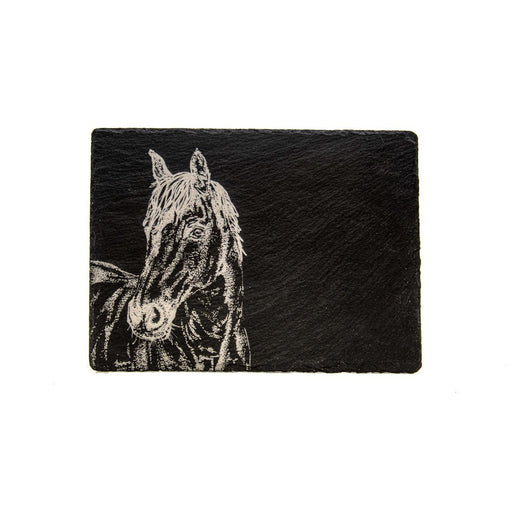Selbrae House - Engraved Slate Horse Portrait Cheese Board Home & Kitchen