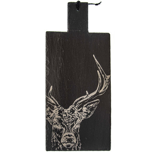 Selbrae House - Engraved Slate Stag Prince Serving Paddle Home & Kitchen