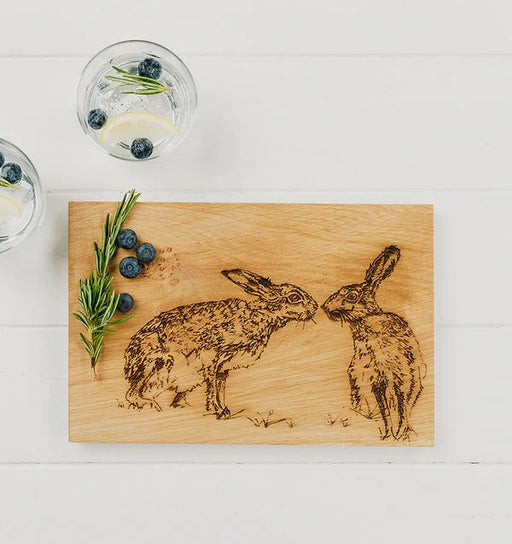 Selbrae House - Kissing Hares Oak Serving Board 30cm Home & Kitchen