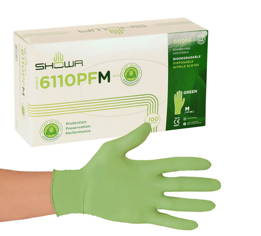 Showa - Gloves green Biodegradable Nitril Medium (100) Beauty & Personal Care