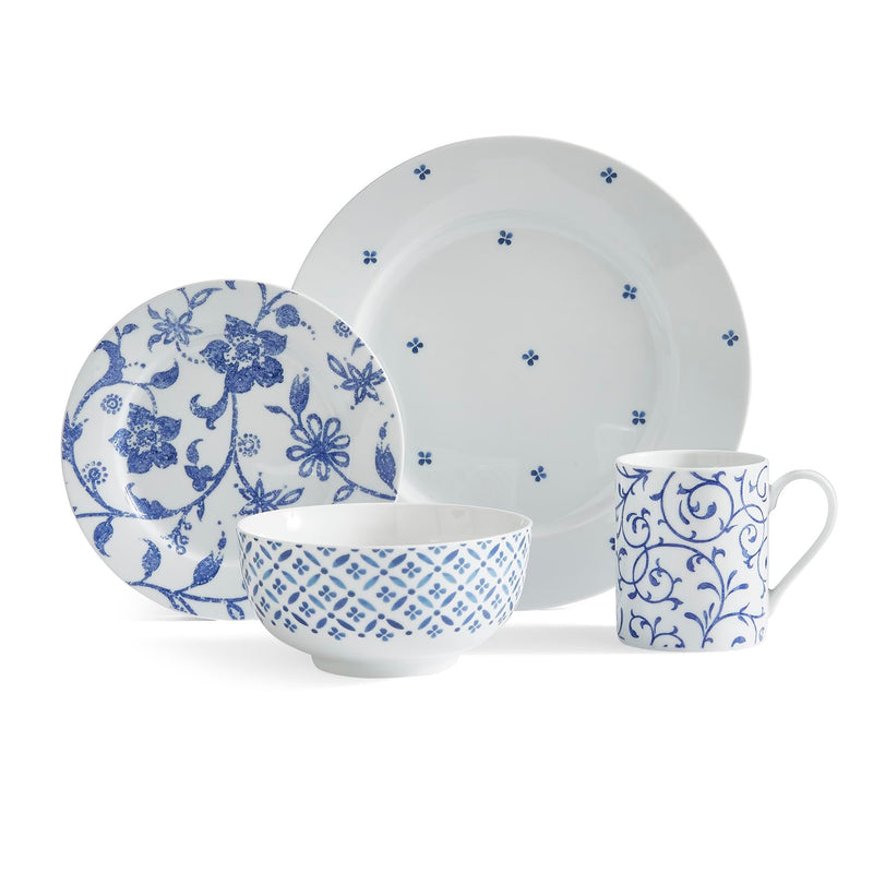 SPODE - 16PC SET BLUE INDIGO Home & Kitchen