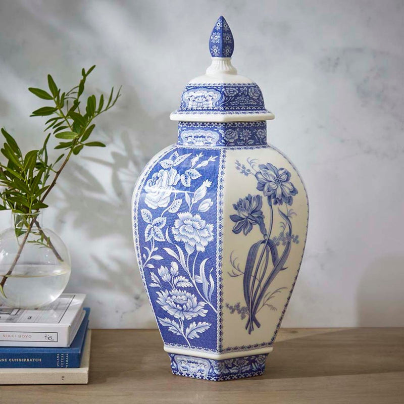 Spode - Blue Italian - Ginger Jar 15.5 Floral Home & Kitchen
