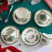 Spode - Christmas Tree - Teacup & Saucer | 0.20 L / 7 oz Home & Kitchen Set Of 4