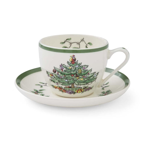 Spode - Christmas Tree - Teacup & Saucer | 0.20 L / 7 oz Home & Kitchen Single