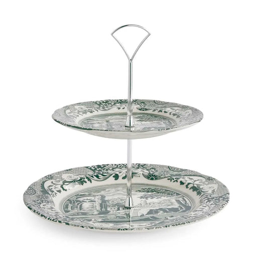 Spode - Green Italian - 2 - Tier Cake Stand Home & Kitchen