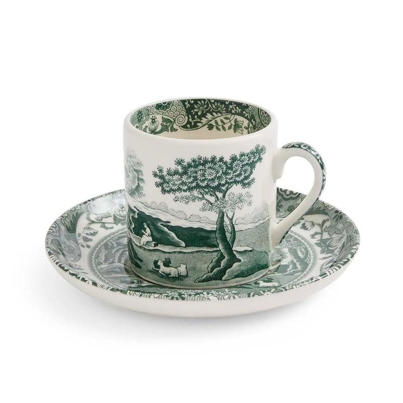 Spode - Green Italian - Espresso Cup & Saucer | 3 oz / 89 mL Home & Kitchen