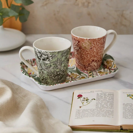 Spode - Morris & Co. - MUG AND TRAY SET - 6OZ Home & Kitchen