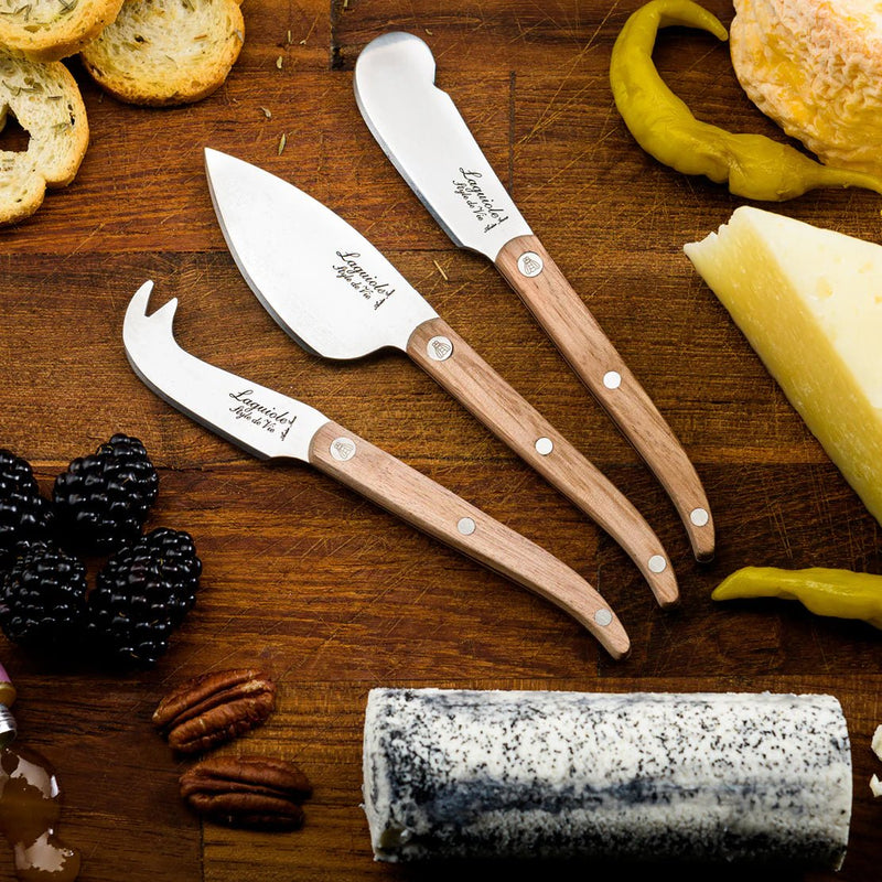 STYLE DE VIE - AUTHENTIC - LAGUIOLE Innovation Collection - 3 - Pcs Cheese Knives, Oak Wood Home & Kitchen