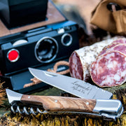 STYLE DE VIE - AUTHENTIC - LAGUIOLE Luxury Line - Pocket Knife with Corksrew, 3.4", Olive wood Hardware
