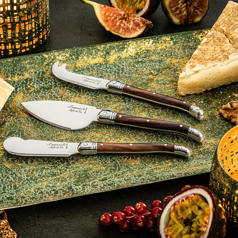 STYLE DE VIE - AUTHENTIC - LAGUIOLE Premium Collection - Cheese Knives, 3 Home & Kitchen Black