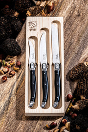 STYLE DE VIE - LAGUIOLE Premium - Kitchen Knives 3 - Pcs Set, Black, SS, Home & Kitchen