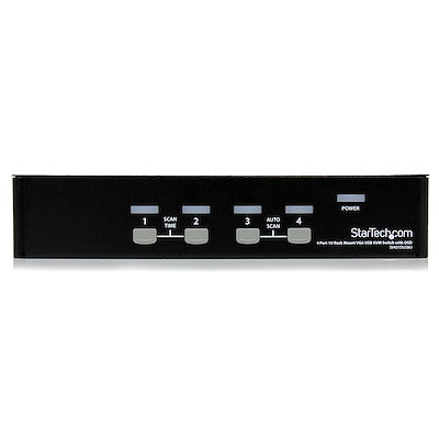 StarTech - Rackmount 4 Port 1U USB KVM Switch Wth OSD - Black