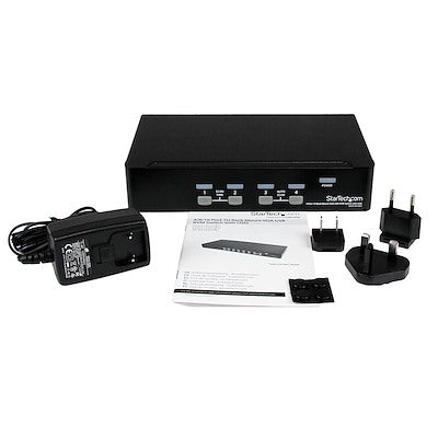 StarTech - Rackmount 4 Port 1U USB KVM Switch Wth OSD - Black